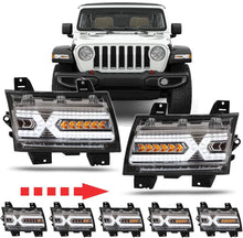 Load image into Gallery viewer, X Shape LED DRL Sequential Turn Signal 2018+ Jeep Wrangler JL Gladiator JT