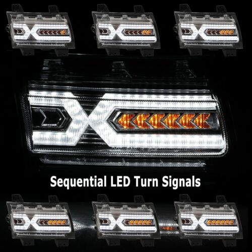 X Shape LED DRL Sequential Turn Signal 2018+ Jeep Wrangler JL Gladiator JT