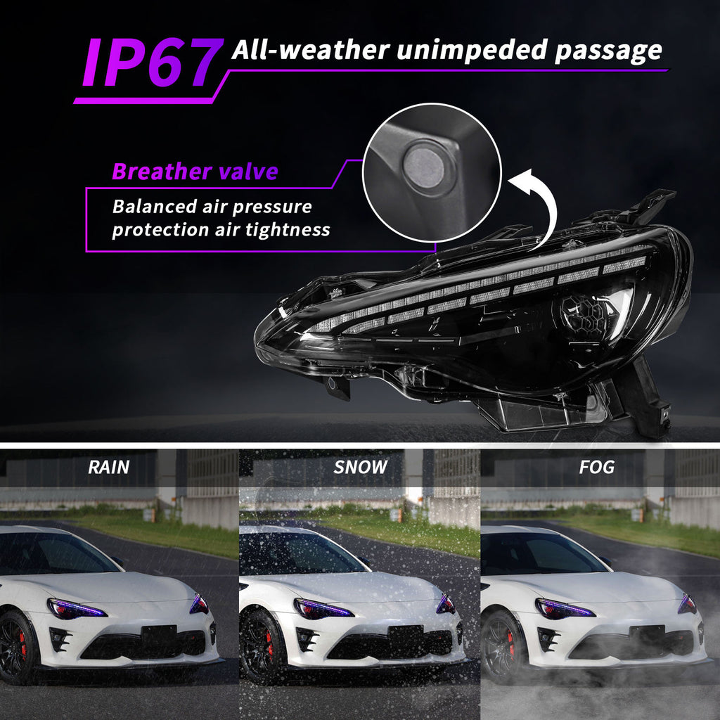 STR Style LED Sequential Headlights 2013+ Scion FRS BRZ 86
