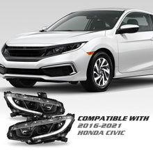Load image into Gallery viewer, PS1 Style Black Housing LED Projector Headlights 2016+ Honda Civic