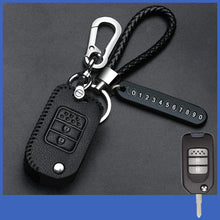 Load image into Gallery viewer, Car Key Leather Case Cover For 2016-21 Honda Civic Accord HRV CRV