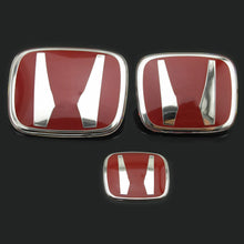 Load image into Gallery viewer, 3PCS JDM Red H Emblem Front Rear Steering 2016+ Honda Civic