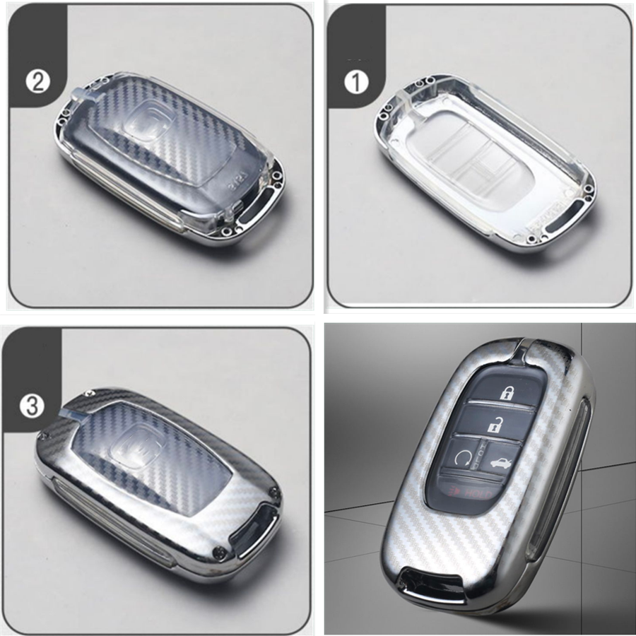 Carbon Style Aluminum Case Cover Holder 2023 2024 Honda Accord