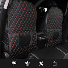 Load image into Gallery viewer, Car Seat Back Anti-Kick Pad Mat PU Leather Protector Storage Cover