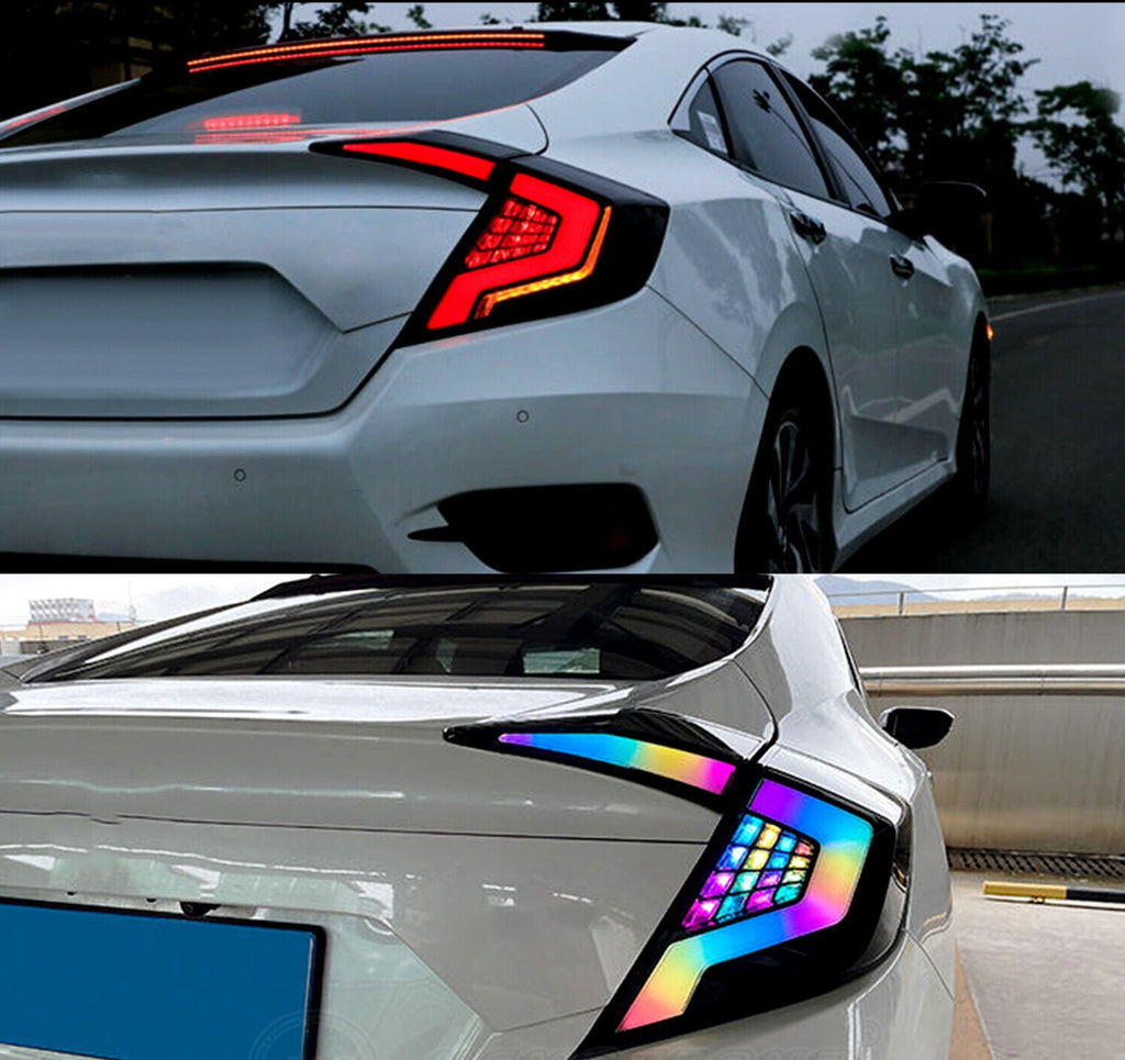 RGB VLD Style LED Sequential Tail Lights 2016+ Honda Civic Sedan