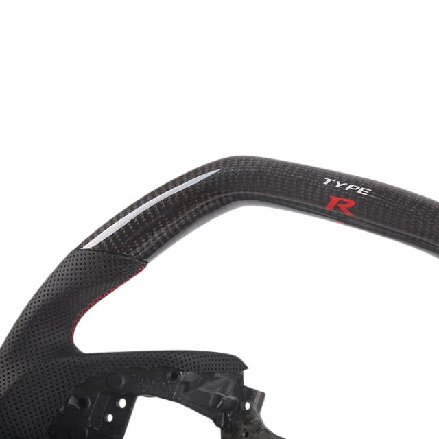 Type R Black Leather Carbon Fiber Steering Wheel 2016+ Honda Civic