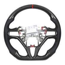 Load image into Gallery viewer, Black Leather Carbon Fiber Steering Wheel 2006+ Honda Civic