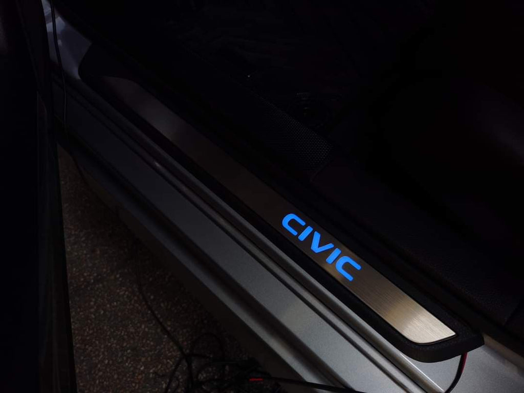 Illuminated LED Door Sill Scuff Plate Guard 4Pcs 2016+ Honda Civic