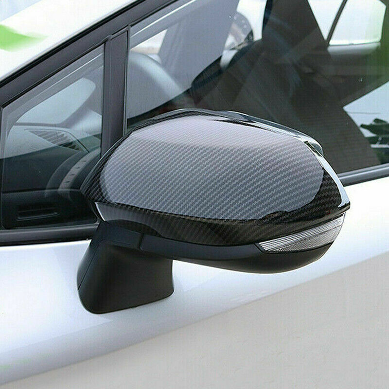 2X Carbon Fiber ABS Rear Rearview Mirror Cover Trim For Toyota Corolla 2019-2021