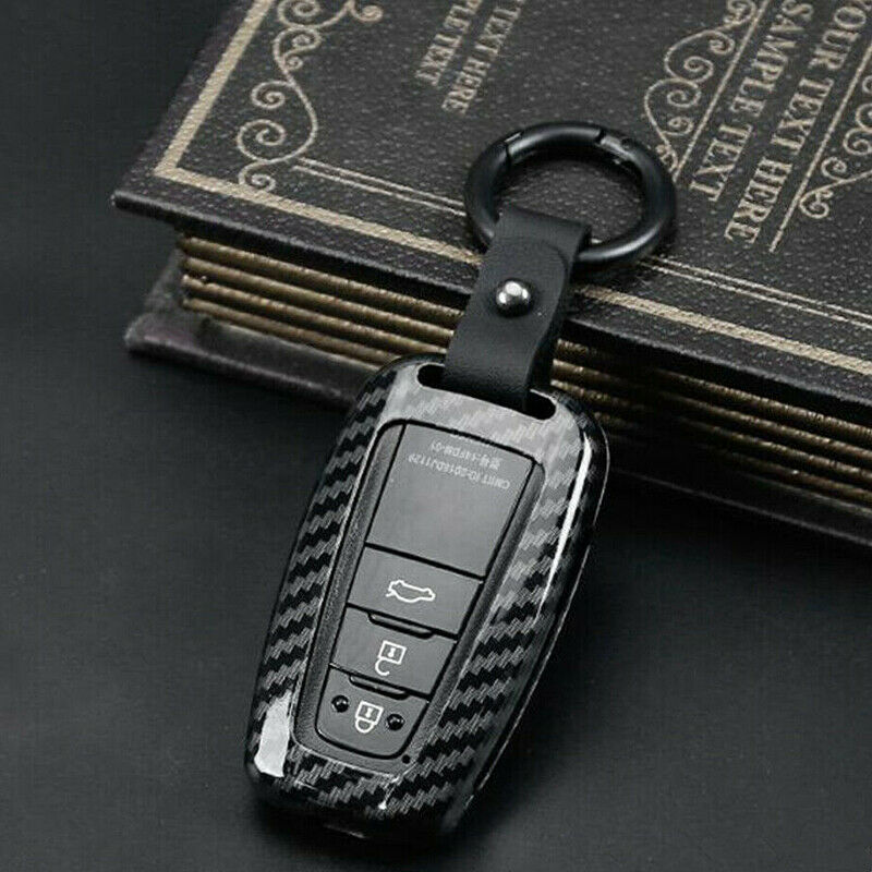 Carbon Style Key Holder Steel Case Cover 2019+ Toyota Corolla