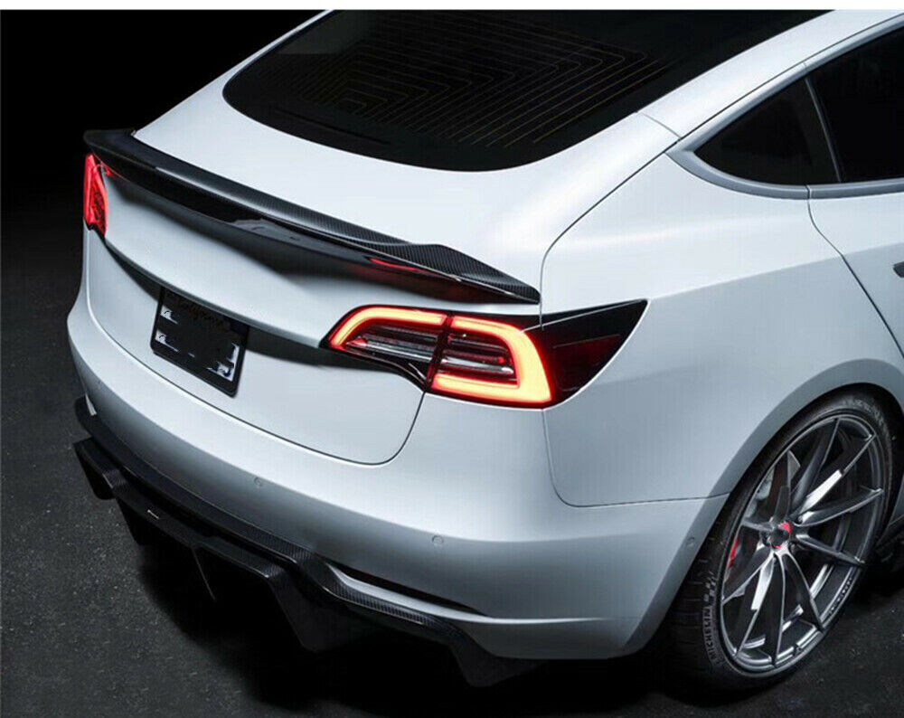 V2 Style Carbon Fiber Rear Trunk Spoiler 2017+ Tesla Model 3