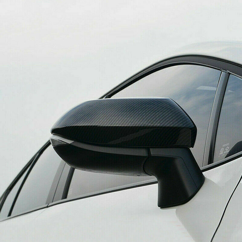2X Carbon Fiber ABS Rear Rearview Mirror Cover Trim For Toyota Corolla 2019-2021