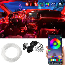 Load image into Gallery viewer, 6M RGB LED Car Interior Fiber Optic Neon Wire Strip Light Kit
