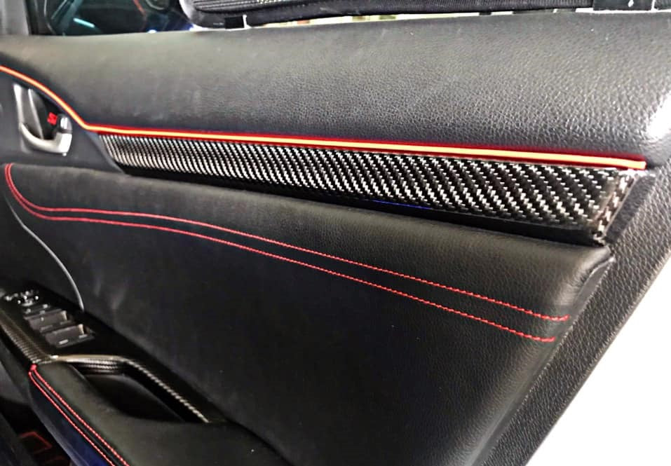 Carbon Fiber Interior Door Trim Cover 2016+ Honda Civic