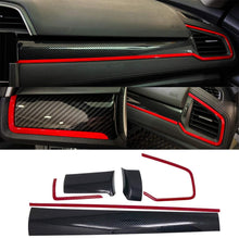 Load image into Gallery viewer, Carbon Fiber Center Panel Dashboard Trim Cover (6Pcs) 2016+ Honda Civic