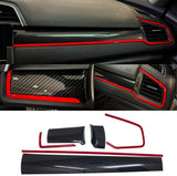 Carbon Fiber Center Panel Dashboard Trim Cover (6Pcs) 2016+ Honda Civic