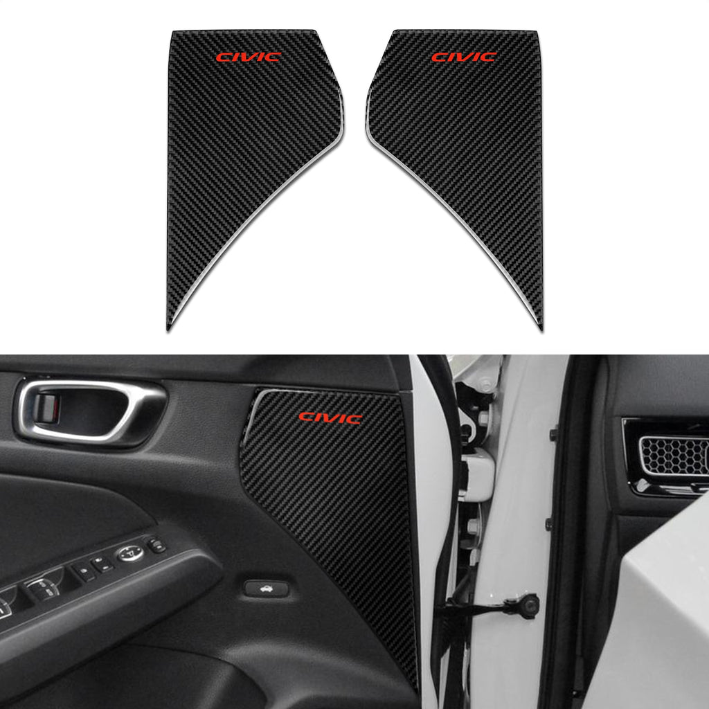 Carbon Style Front Side Door Panel Trim Cover 2022+Honda Civic 11th Gen