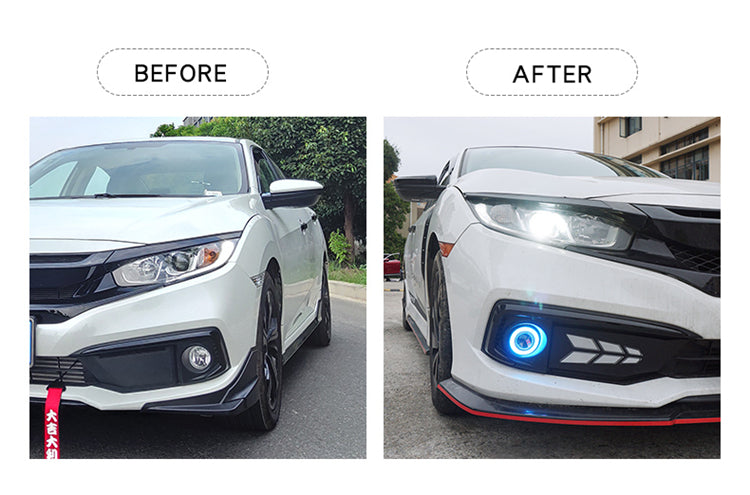 PR3 Style LED Front Bumper DRL Fog Lamp 2019-2021 Honda Civic