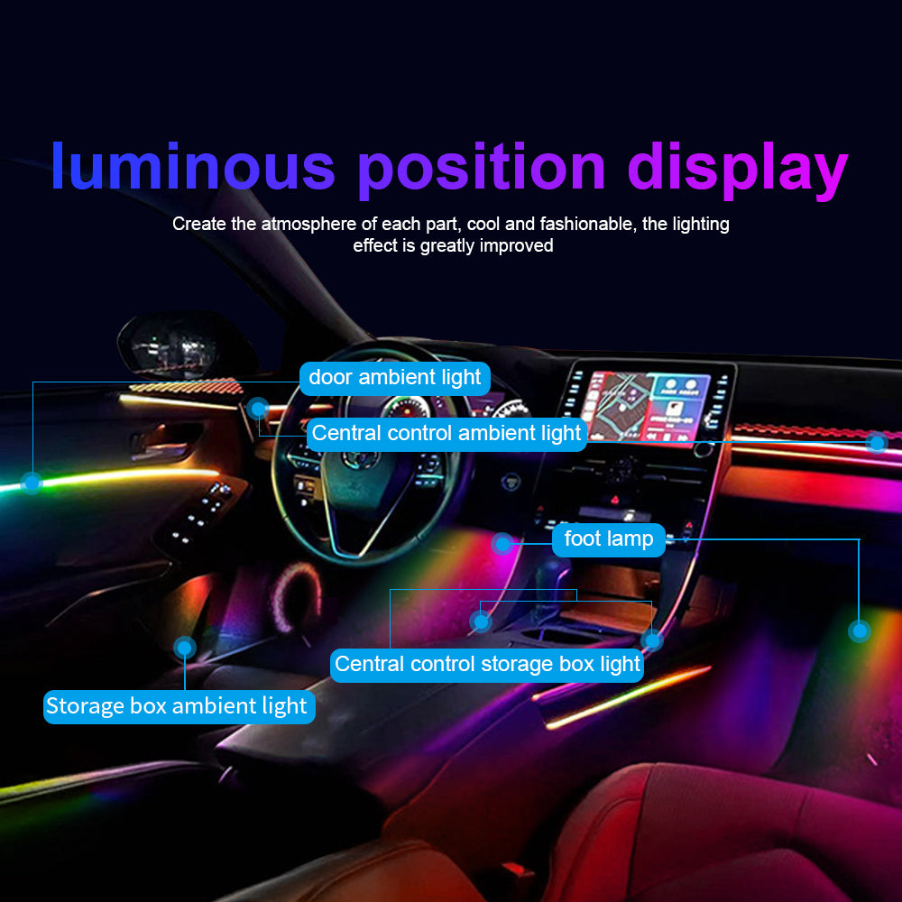 64 Color RGB Interior LED Fiber Optic Universal Ambient Lights