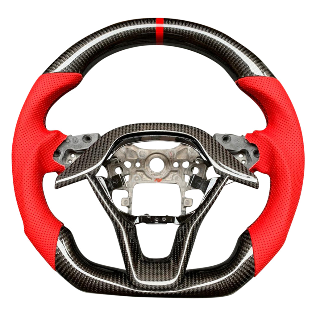 Red Leather Carbon Fiber Steering Wheel Civic/Accord