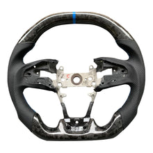 Load image into Gallery viewer, Black Leather Forged Carbon Fiber Steering Wheel 2016+ Honda Civic