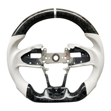 Load image into Gallery viewer, White Leather Forged Carbon Fiber Steering Wheel Civic/Accord