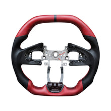 Load image into Gallery viewer, Matte Red Carbon Fiber Steering Wheel 2016+ Honda Civic