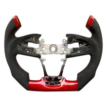 Load image into Gallery viewer, Red Carbon Fiber Fighter Jet Style Steering Wheel 2016+ Honda Civic