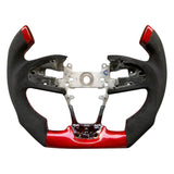 Red Carbon Fiber Fighter Jet Style Steering Wheel 2016+ Honda Civic