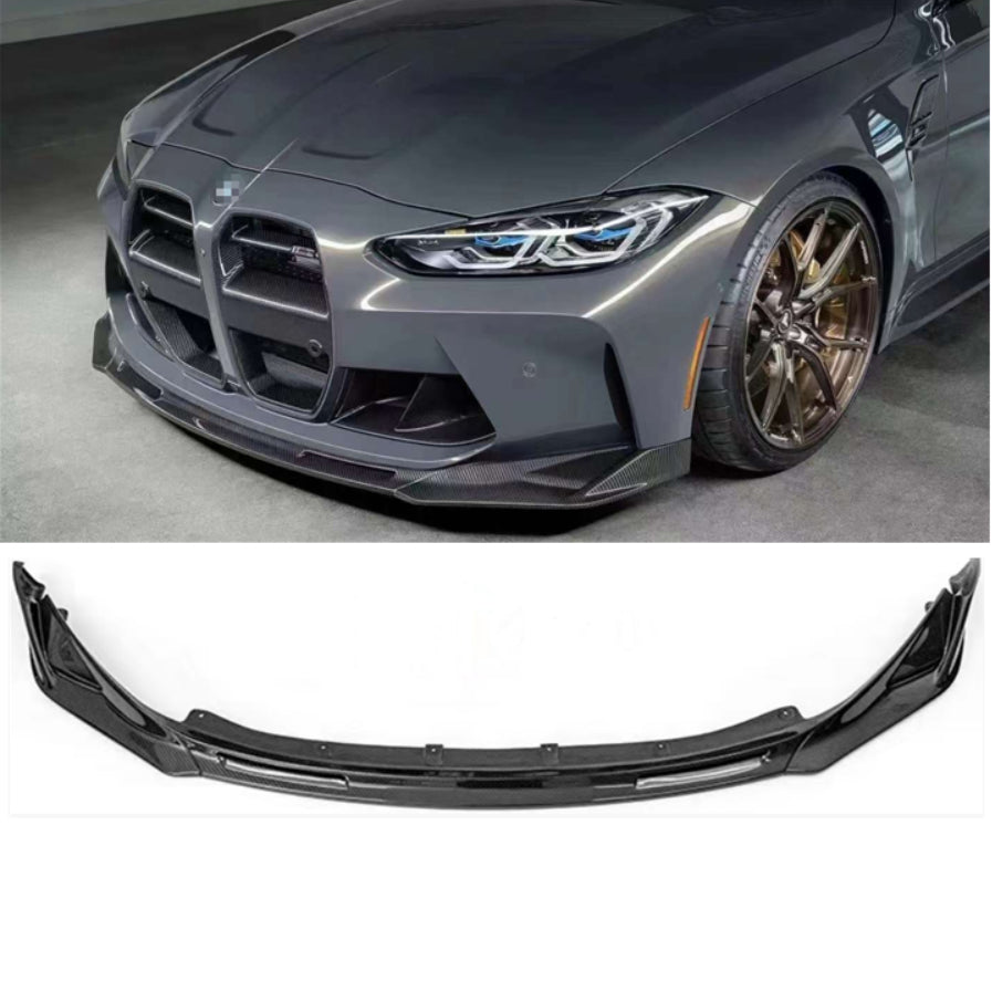 V Style Carbon Fiber Front Bumper Lip 2021+ BMW M3 M4 G80 G82 G83