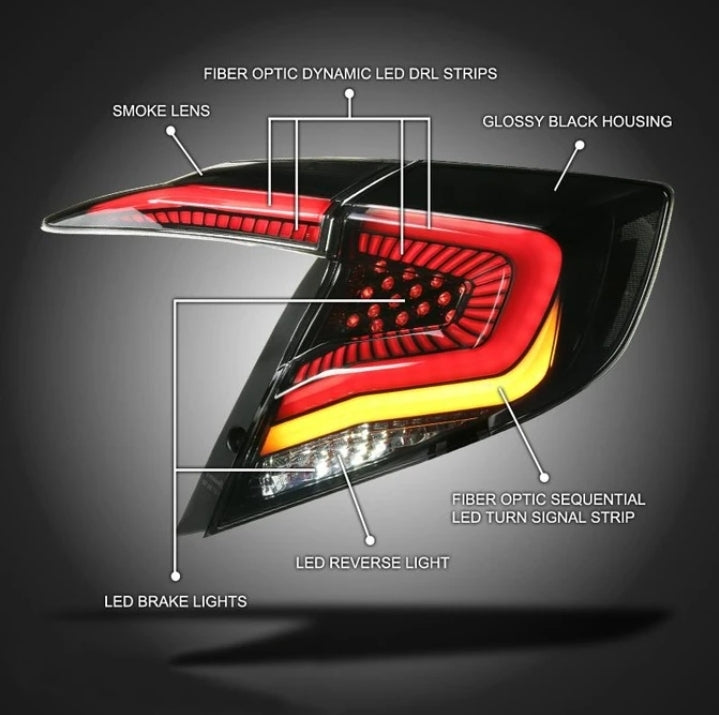 V2 LED Sequential Tail Light 2016+ Honda Civic Sedan