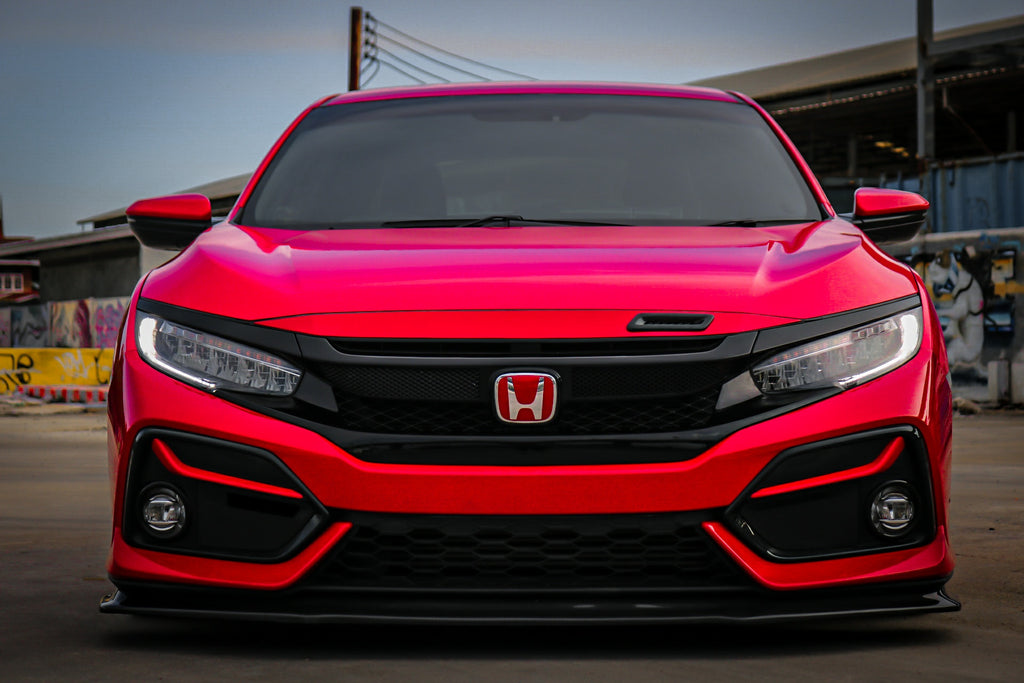 V4 Carbon Fiber Front Bumper Lip 2017+ Honda Civic