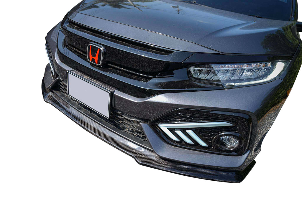 V3 Carbon Fiber Front Bumper Lip 2017+ Honda Civic