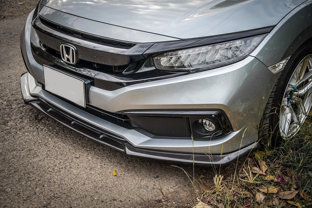 V6 Carbon Fiber Front Bumper Lip 2016+ Honda Civic