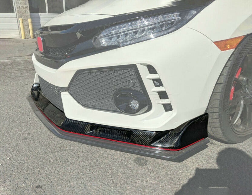 CS2 Style Carbon Fiber Front Bumper Lip 2017+ Honda Civic