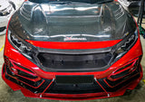 Carbon Fiber JS Style Front Bumper Grill 2017+ Honda Civic