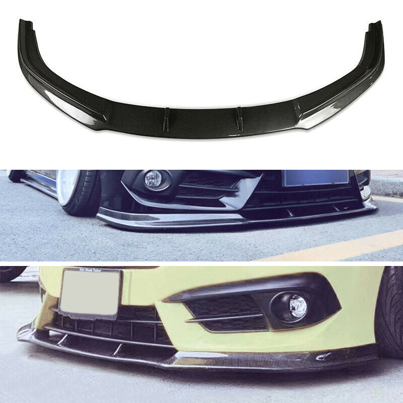 FC2 Style Carbon Fiber Front Bumper Lip 2016+ Honda Civic