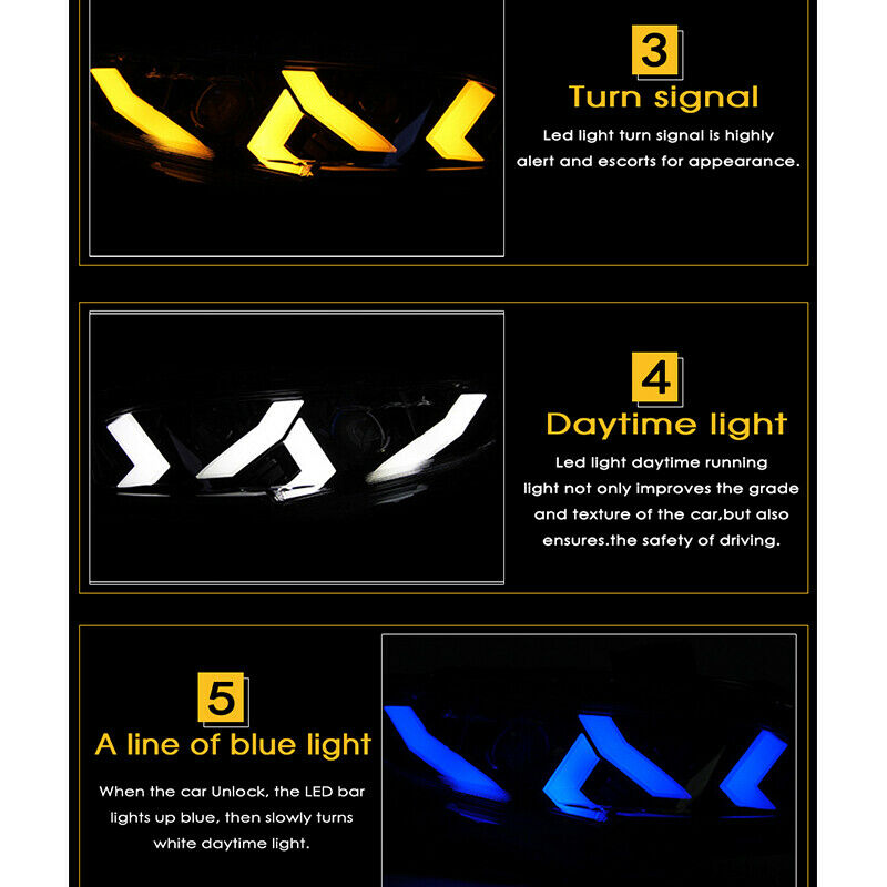 Lambo Style LED Animation RGB Headlight 2016+ Honda Civic