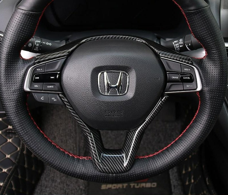 Carbon Fiber Steering Wheel Trim Cover 2018+ Honda Accord