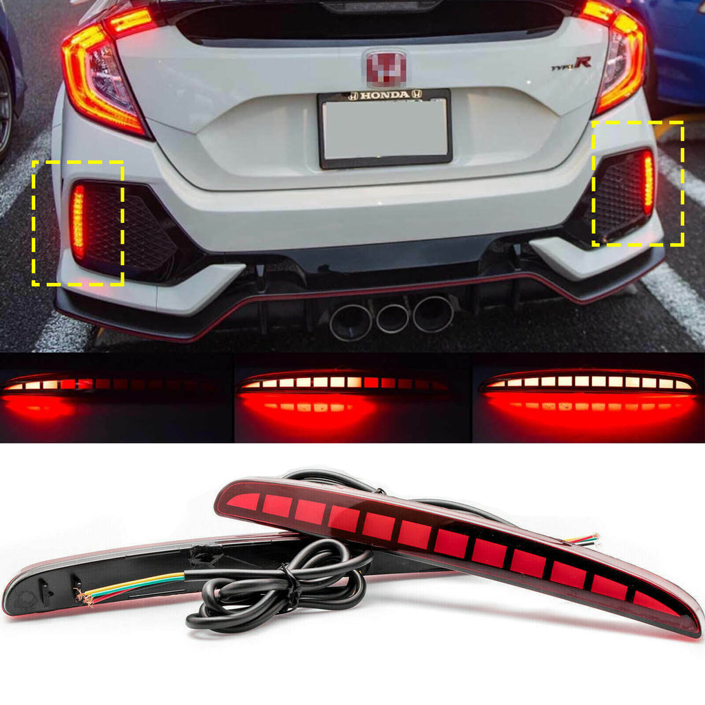 Rear LED Turn Signal Brake Fog Lamp Sequential 2017+ Honda Civic