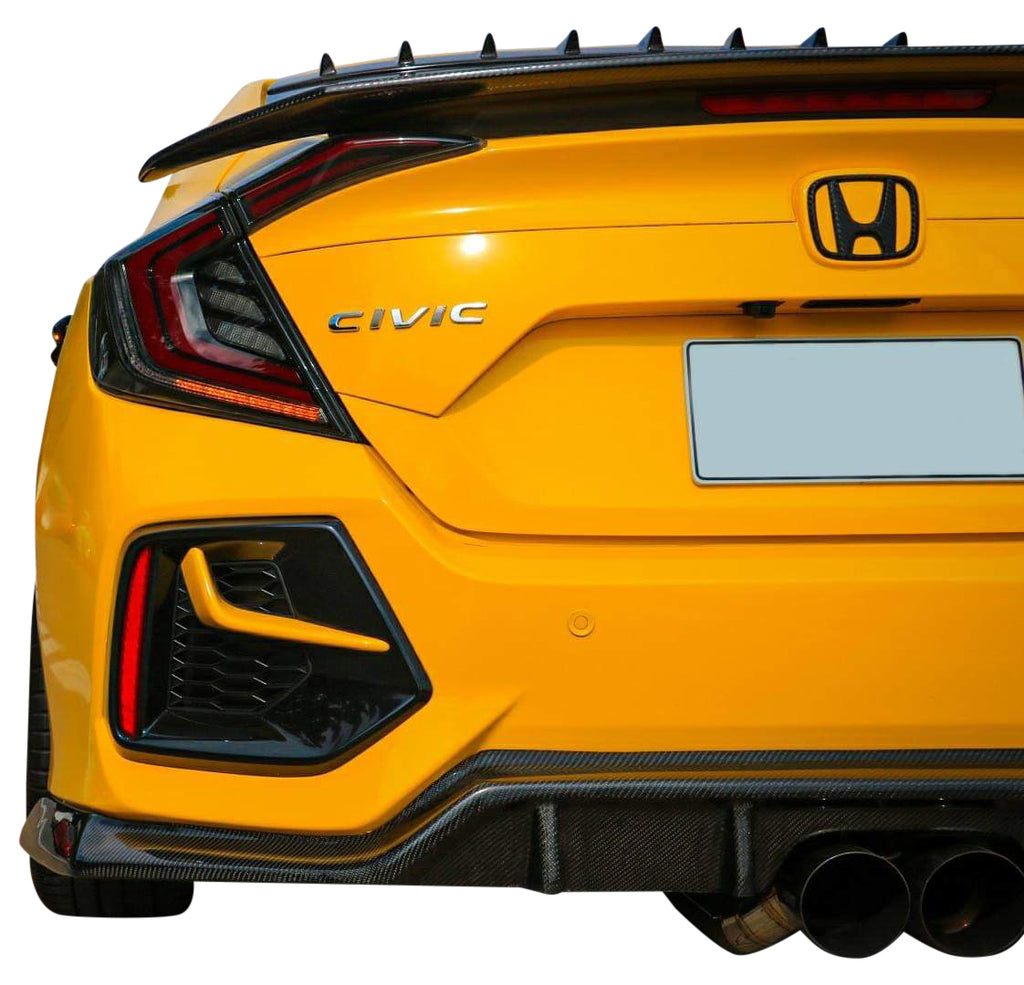 VR Style Carbon Fiber Rear Bumper Lip Diffuser 2017+ Honda Civic