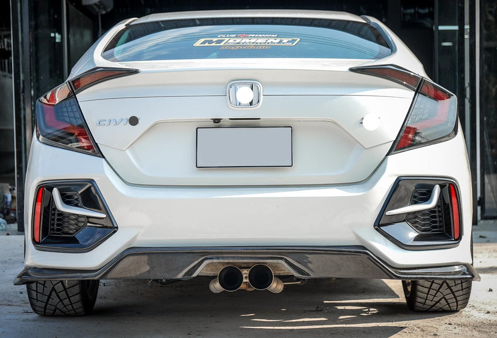 RS Style Carbon Fiber Rear Bumper Lip Diffuser 2017+ Honda Civic