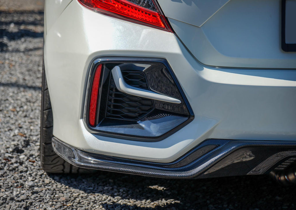 RS Style Carbon Fiber Rear Bumper Lip Diffuser 2017+ Honda Civic