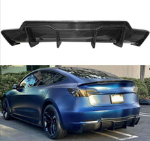 Load image into Gallery viewer, V Style Carbon Fiber Rear Bumper Lip Diffuser 2017+ Tesla Model 3