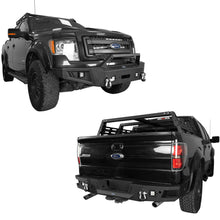 Load image into Gallery viewer, Front Winch Bumper + Rear Bumpers w/ LED Square Lights 2009-2014 Ford F150