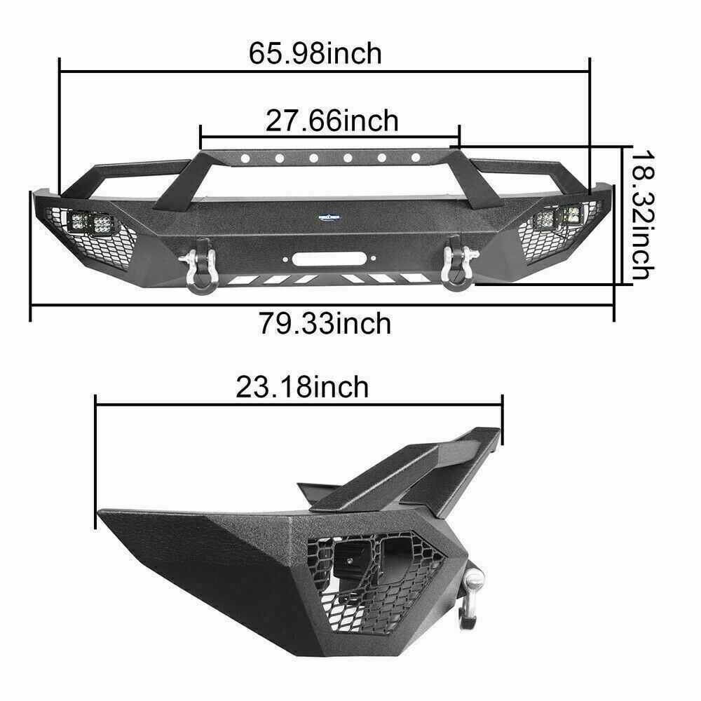 Full Width Front Bumper w/4x 18W LED Spotlights2014-2021 Toyota Tundra Textured
