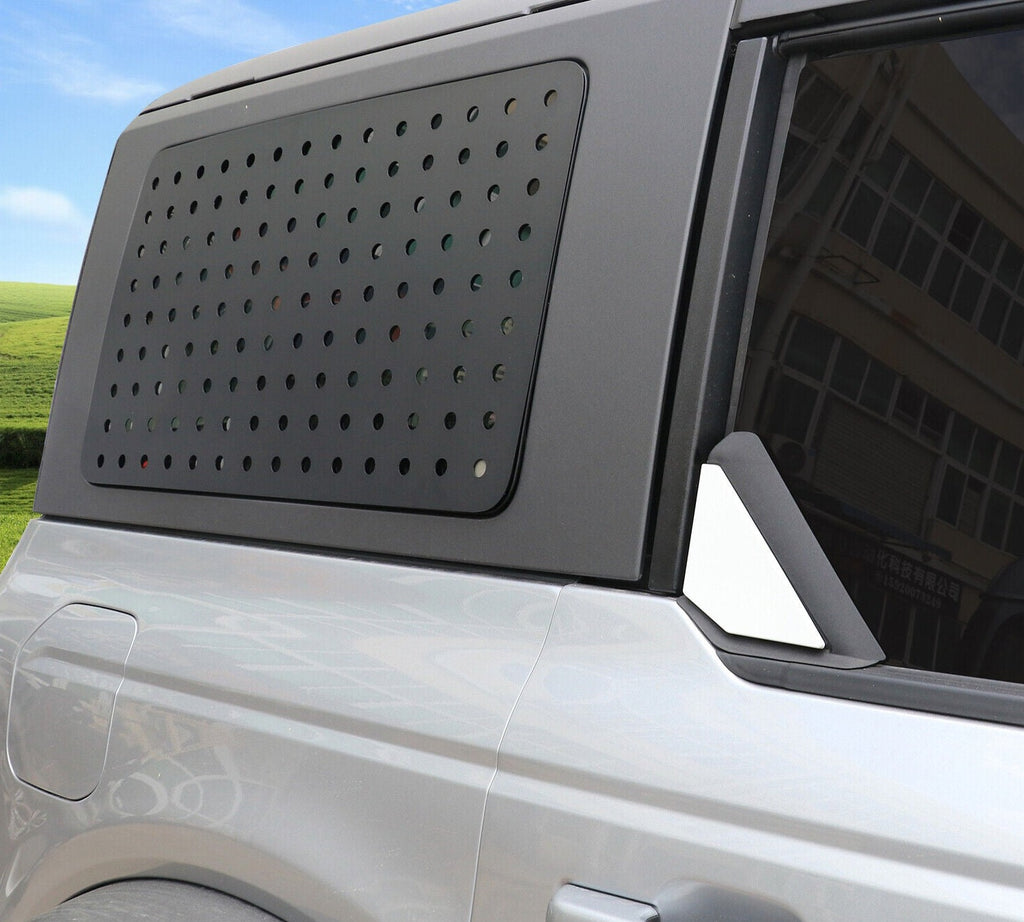 2x Aluminum Accessories Black Rear Window Glass Cover Trim 2021+ Ford Bronco