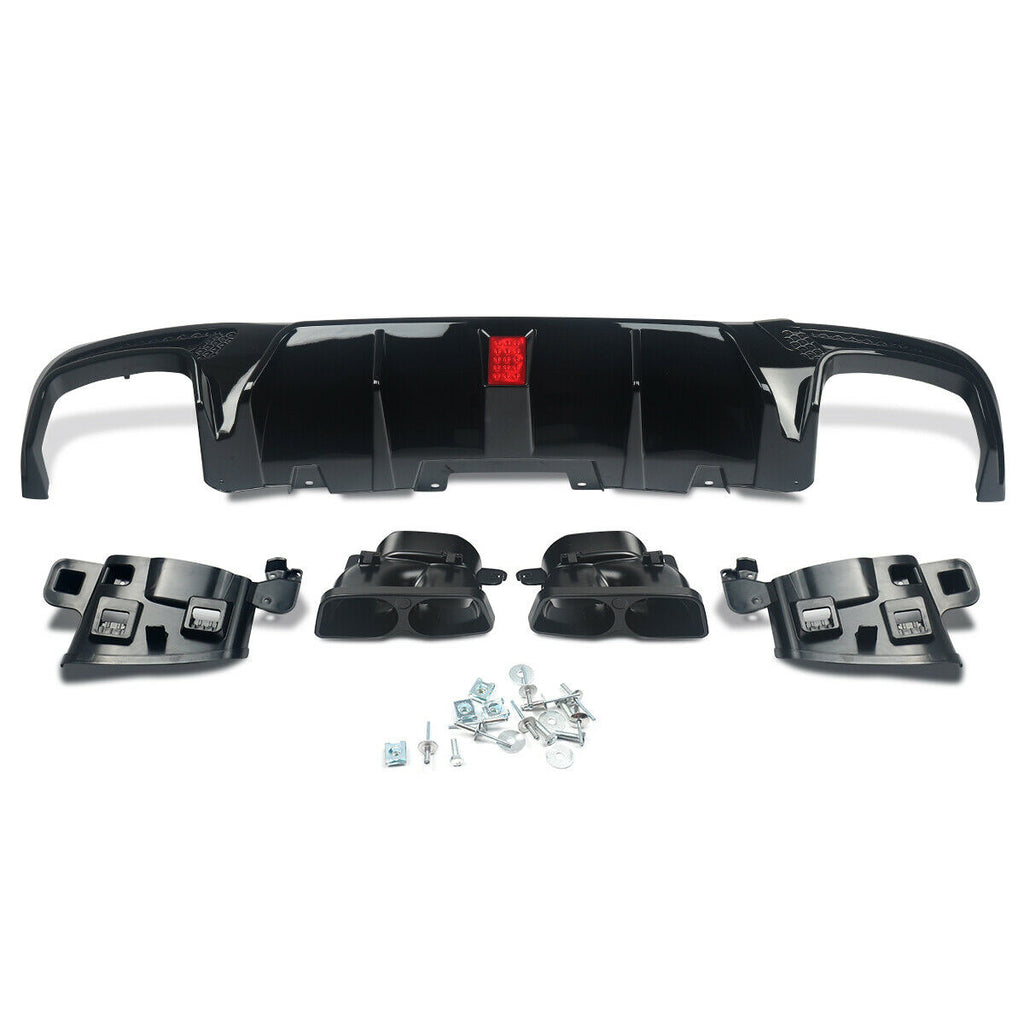 B STYLE Rear Diffuser With LED Light 2015-2018 Mercedes Benz GLE GLS W166 X166
