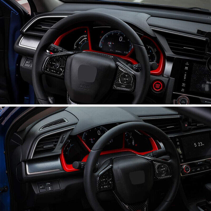 Red Inner Dashboard Panel Trim Cover 2016+ Honda Civic 10th Gen
