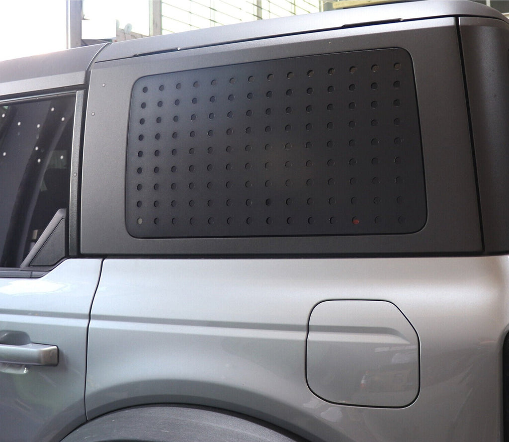 2x Aluminum Accessories Black Rear Window Glass Cover Trim 2021+ Ford Bronco